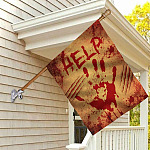 8MH. Help Halloween 30x40 House Flag Mockup 2
