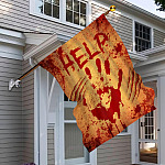 8MH. Help Halloween 30x40 House Flag Mockup 6