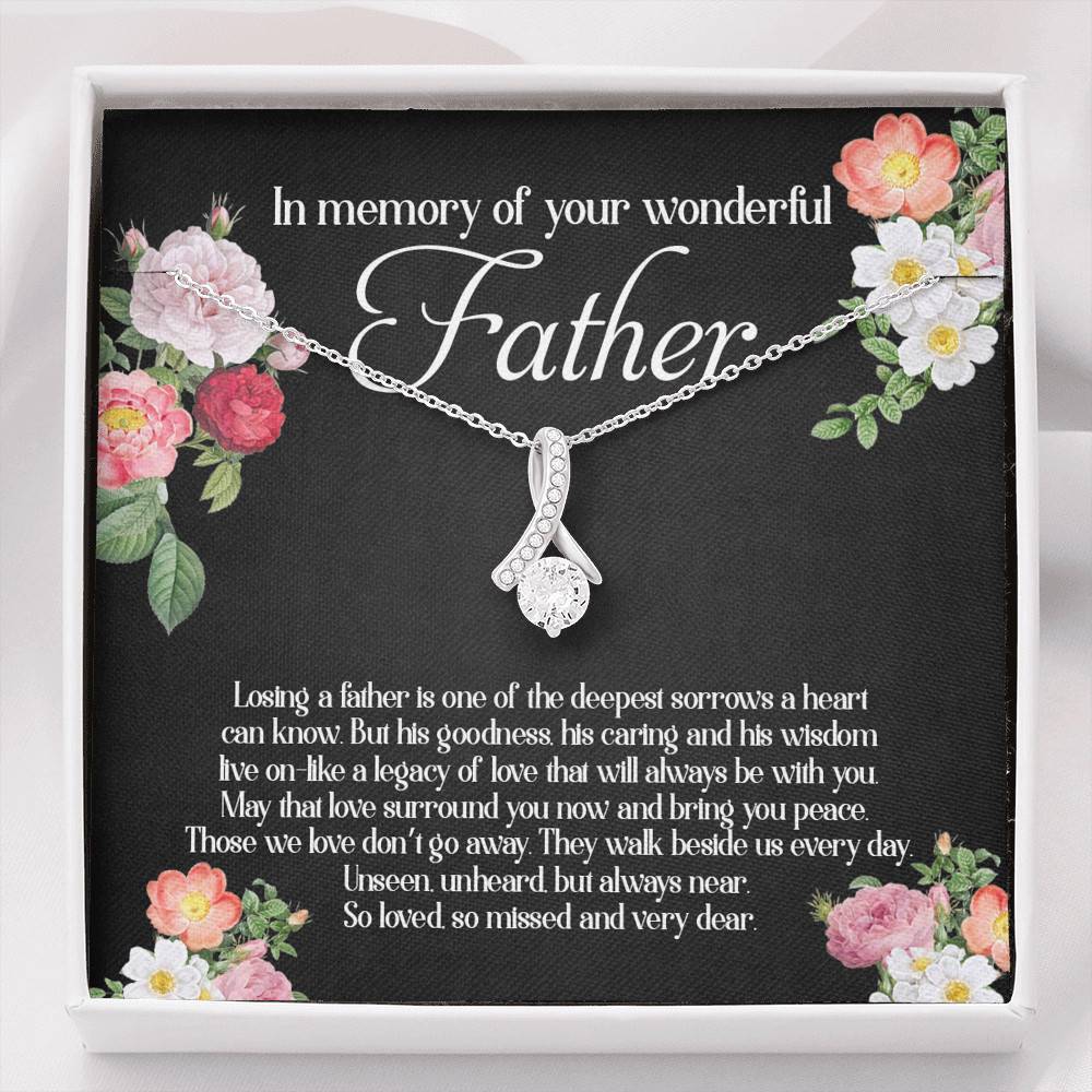 In Memory Of Your Wonderful Father Alluring Beauty Necklace - Memorial Sympathy Gifts For Loss Of Dad - Alluring Beauty Necklace