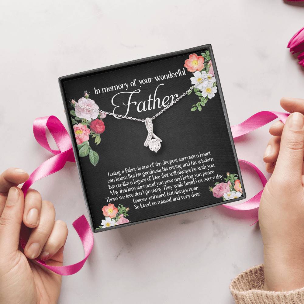 In Memory Of Your Wonderful Father Alluring Beauty Necklace - Memorial Sympathy Gifts For Loss Of Dad
