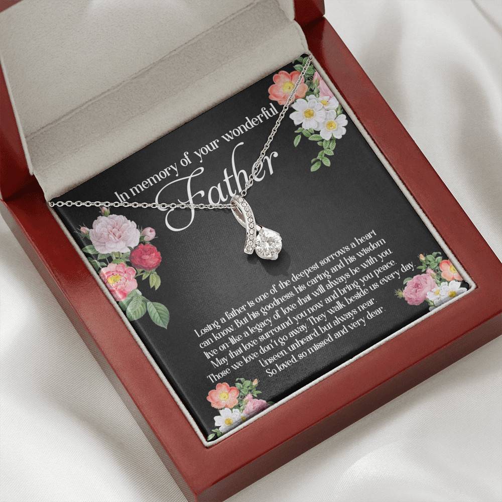 In Memory Of Your Wonderful Father Alluring Beauty Necklace - Memorial Sympathy Gifts For Loss Of Dad