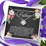 In Memory Of Your Wonderful Father Love Knot Necklace - Memorial Sympathy Gifts For Loss Of Dad