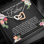 In Memory Of Your Wonderful Father Interlocking Hearts Pendant Necklace - Memorial Gifts For Loss Of Dad