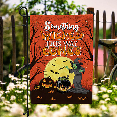 Something Wicked This Way Comes Garden Flag - House Flag - Halloween Flag