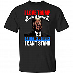 I Love Trump Because He Pisses O, Black, Unisex T-Shirt I Love Trump Because He Pisses O, Black, Unisex T-Shirt