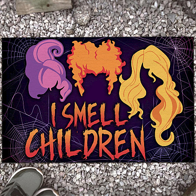 I Smell Children Doormat Funny Halloween Decorations Hocus Pocus Doormat Entrance Decorative Doormat