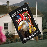 4O. Home Of The Free-30x40 House Flag Mockup 4