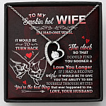 To My Smokin' Hot Wife if I Had One Wish It Would Be to Turn Back Forever Love Pendant Necklace - Forever Love Necklace (14K White Gold) To My Smokin' Hot Wife if I Had One Wish It Would Be to Turn Back Forever Love Pendant Necklace - Forever Love Necklace (14K White Gold)