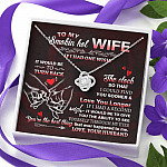 To My Smokin' Hot Wife if I Had One Wish It Would Be to Turn Back Love Knot Pendant Necklace