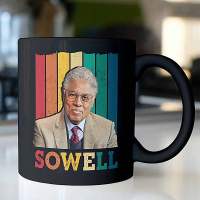 Alternative view of Thomas Sowell Retro Vintage Coffee Mug - Beer Stein - Water Bottle - Color Changing Mug