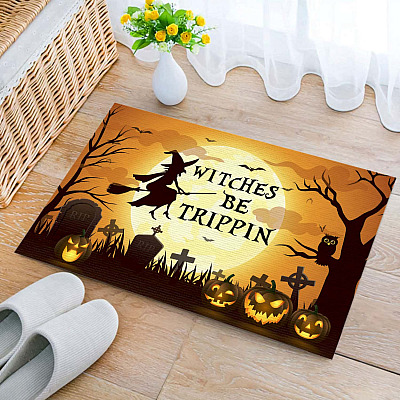 Alternative view of Witches Be Trippin Funny Halloween Decorations Witches Doormat Entrance Decorative Doormat