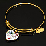 Personalized Photo Once By My Side Forever In My Heart Pet Memorial Heart Pendant Necklace - Bangle