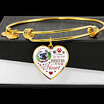 Personalized Photo Once By My Side Forever In My Heart Pet Memorial Heart Pendant Necklace - Bangle