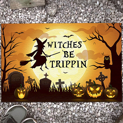 Witches Be Trippin Funny Halloween Decorations Witches Doormat Entrance Decorative Doormat