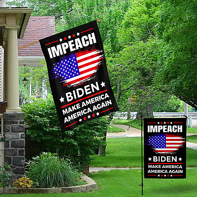 Alternative view of Impeach Biden Make America America Again Garden Flag - House Flag - Wall Flag