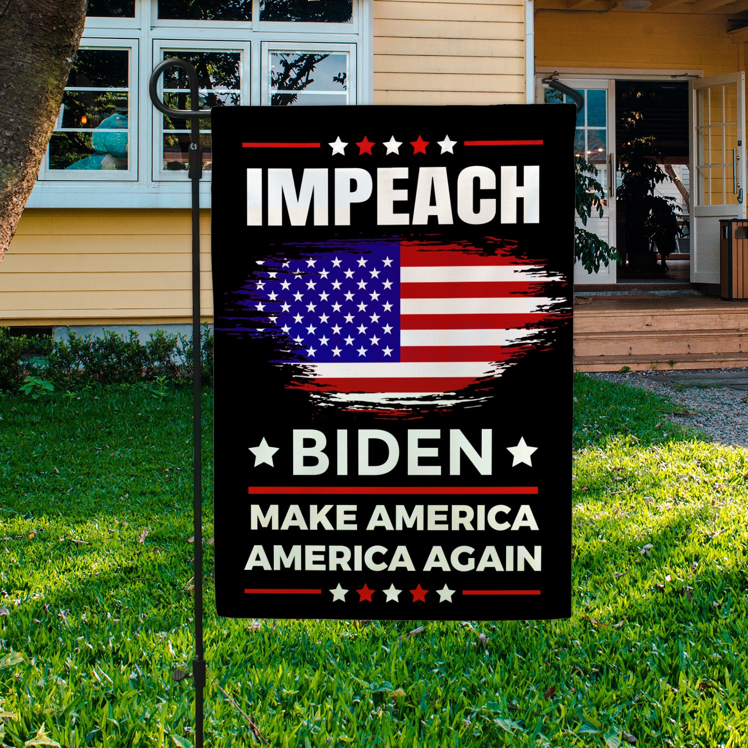1KNG. Impeach Biden_30x40 Garden Flag Mockup 3