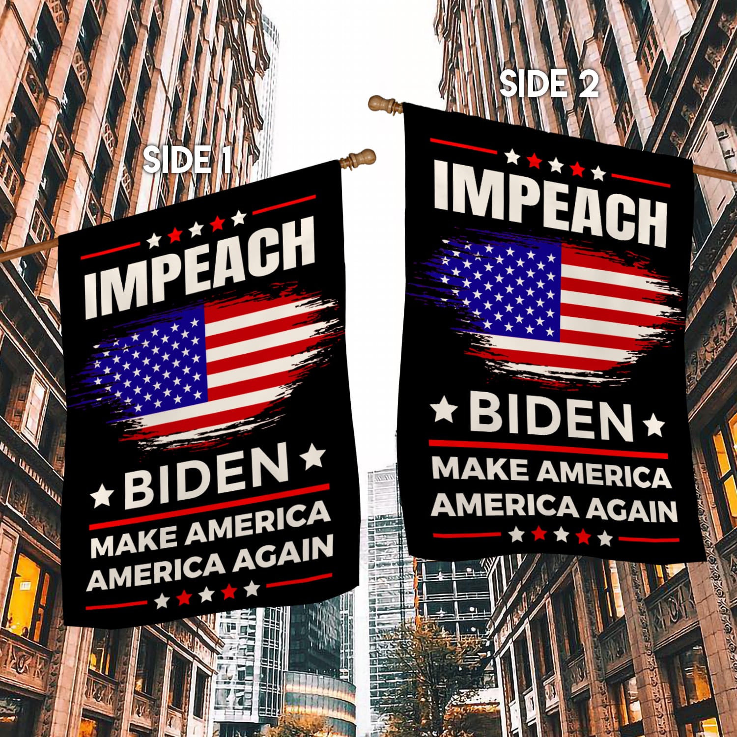 1KNG. Impeach Biden_30x40 House Flag Mockup 2 Side-1