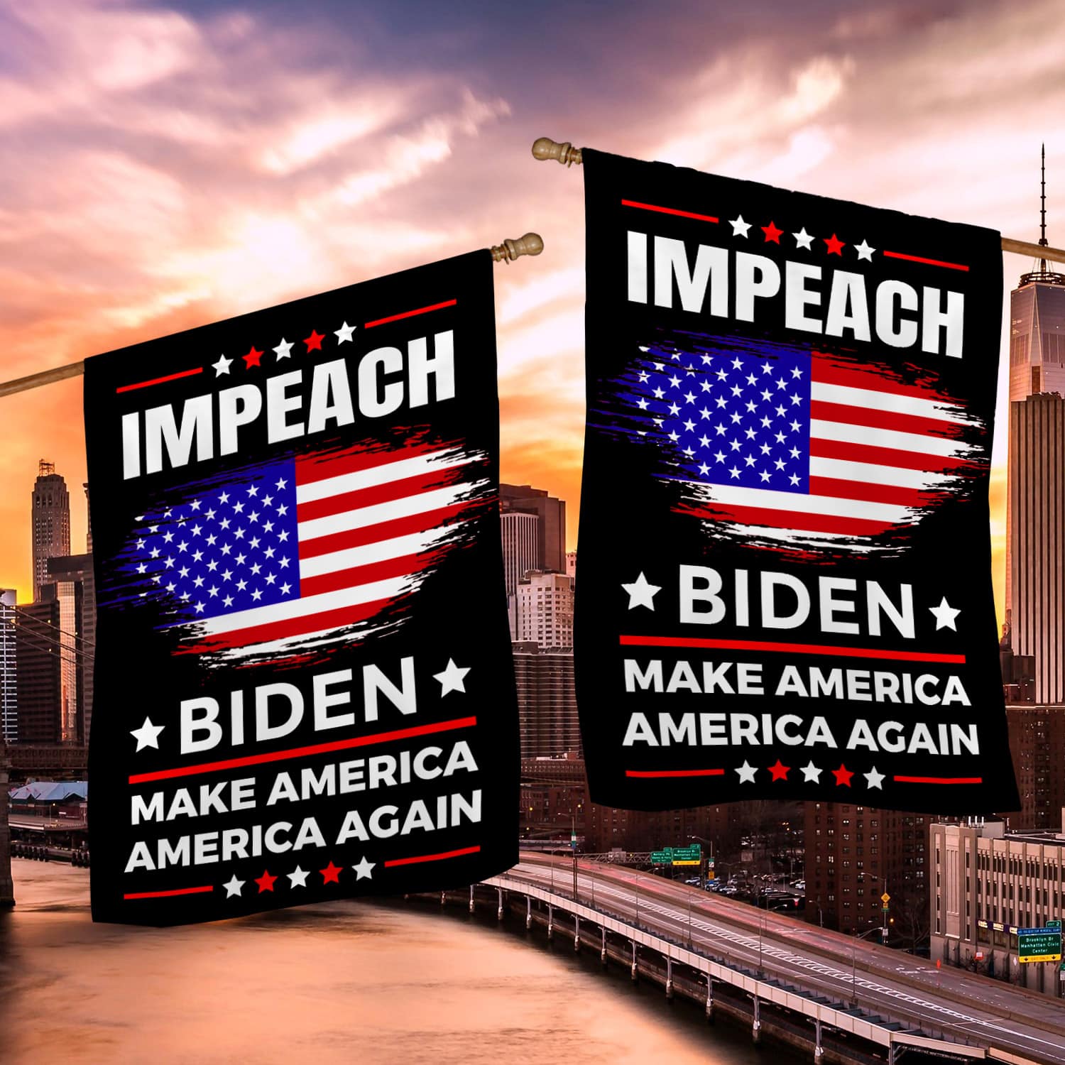 1KNG. Impeach Biden_30x40 House Flag Mockup 2 Side-2