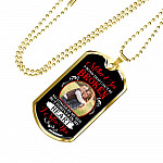 Personalized Photo Mother and Son a Bond that Can't Be Broken Dog Tag Pendant Necklace