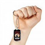 Personalized Photo Mother and Son a Bond that Can't Be Broken Dog Tag Pendant Necklace