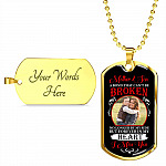 Personalized Photo Mother and Son a Bond that Can't Be Broken Dog Tag Pendant Necklace