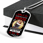 Personalized Photo Mother and Son a Bond that Can't Be Broken Dog Tag Pendant Necklace