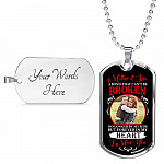 Personalized Photo Mother and Son a Bond that Can't Be Broken Dog Tag Pendant Necklace