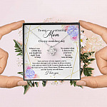 To My Amazing Mom on My Wedding Day Love Knot Pendant Necklace