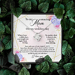 To My Amazing Mom on My Wedding Day Love Knot Pendant Necklace