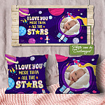 Personalized Baby Photo I Love You More Than All The Stars Throw Pillow - Decorative Pillow - Indoor Cushion