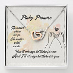 Pinky Promise No Matter Where We Go No Matter What We Do Interlocking Hearts Pendant Necklace - Interlocking Hearts Necklace