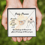 Pinky Promise No Matter Where We Go No Matter What We Do Interlocking Hearts Pendant Necklace