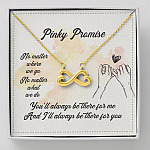 Pinky Promise No Matter Where We Go No Matter What We Do Infinity Pendant Necklace - Infinity Heart Necklace (18K Yellow Gold)