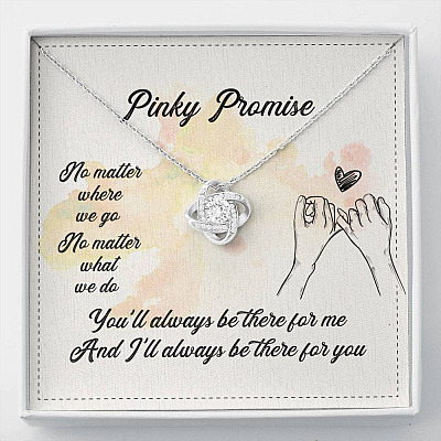 Pinky Promise No Matter Where We Go No Matter What We Do Love Knot Pendant Necklace - Love Knot Necklace