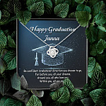 Personalized Name Happy Graduation Be Confident In Whatever Direction You Choose Love Knot Pendant Necklace