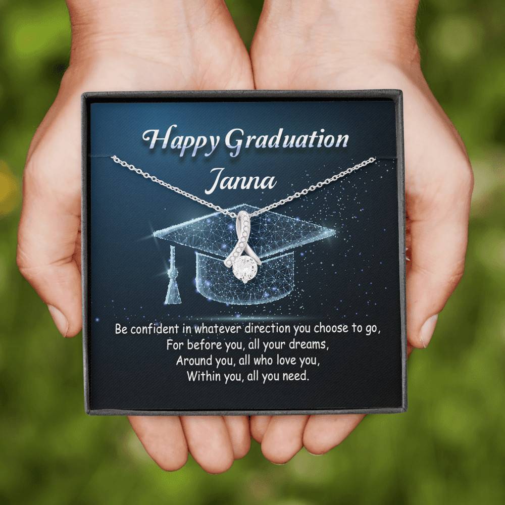 Personalized Name Happy Graduation Be Confident In Whatever Direction You Choose Alluring Pendant Necklace