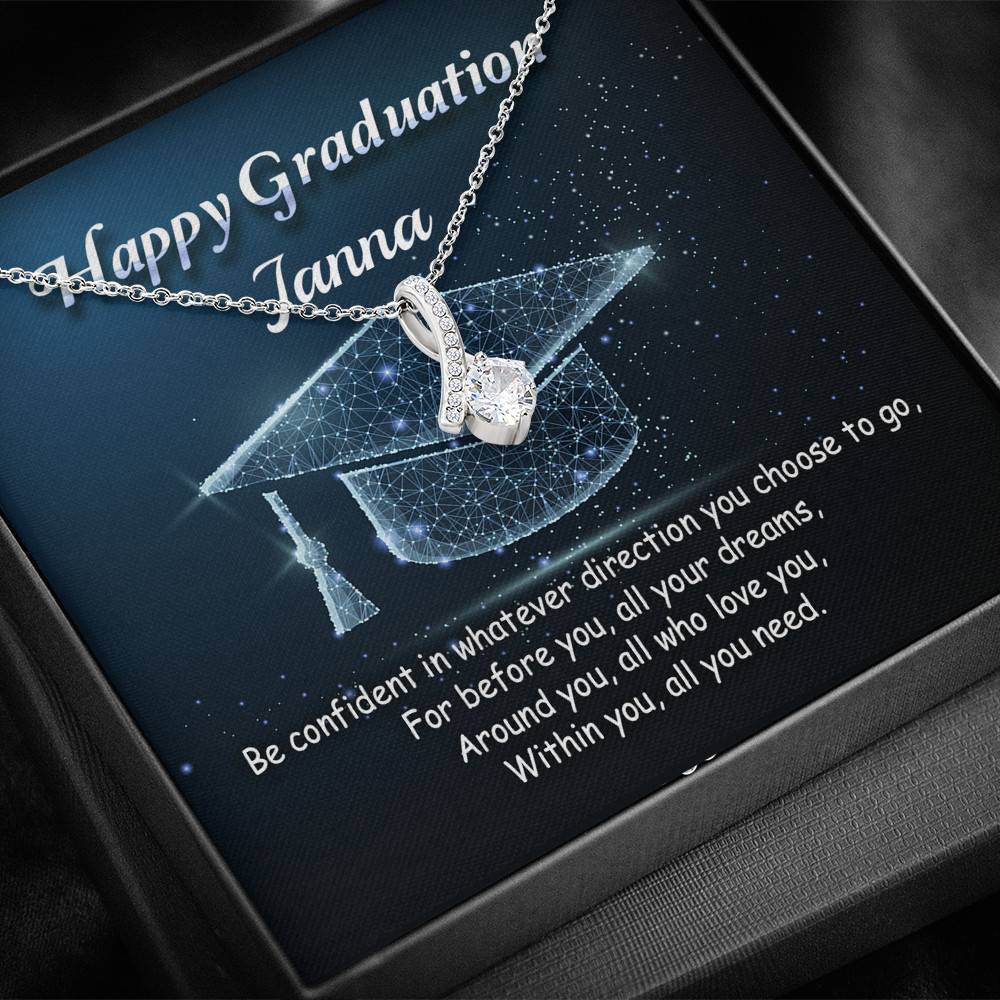 Personalized Name Happy Graduation Be Confident In Whatever Direction You Choose Alluring Pendant Necklace