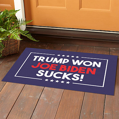 Alternative view of Trump Won Joe Biden Sucks Indoor Outdoor Doormat - Funny Political Anti Biden Door Mat
