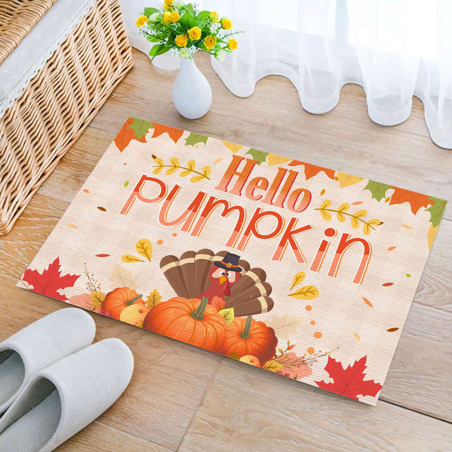 Pfrewn Happy Thanksgiving Turkey Doormat Non Slip Washable Pumpkins Autumn Maple Fall Indoor Outdoor Entrance Bathroom Floor Mats Festival Party Home Decor 23.6 x 15.7 inch Pfrewn Happy Thanksgiving Turkey Doormat Non Slip Washable Pumpkins Autumn Maple Fall Indoor Outdoor Entrance Bathroom Floor Mats Festival Party Home Decor 23.6 x 15.7 inch
