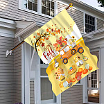 3KNG. Happy Fall Yall 30x40 House Flag Mockup 6