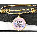 Christian Be the Light Matthew 5 14 Floral Circle Pendant Necklace