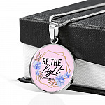 Christian Be the Light Matthew 5 14 Floral Circle Pendant Necklace