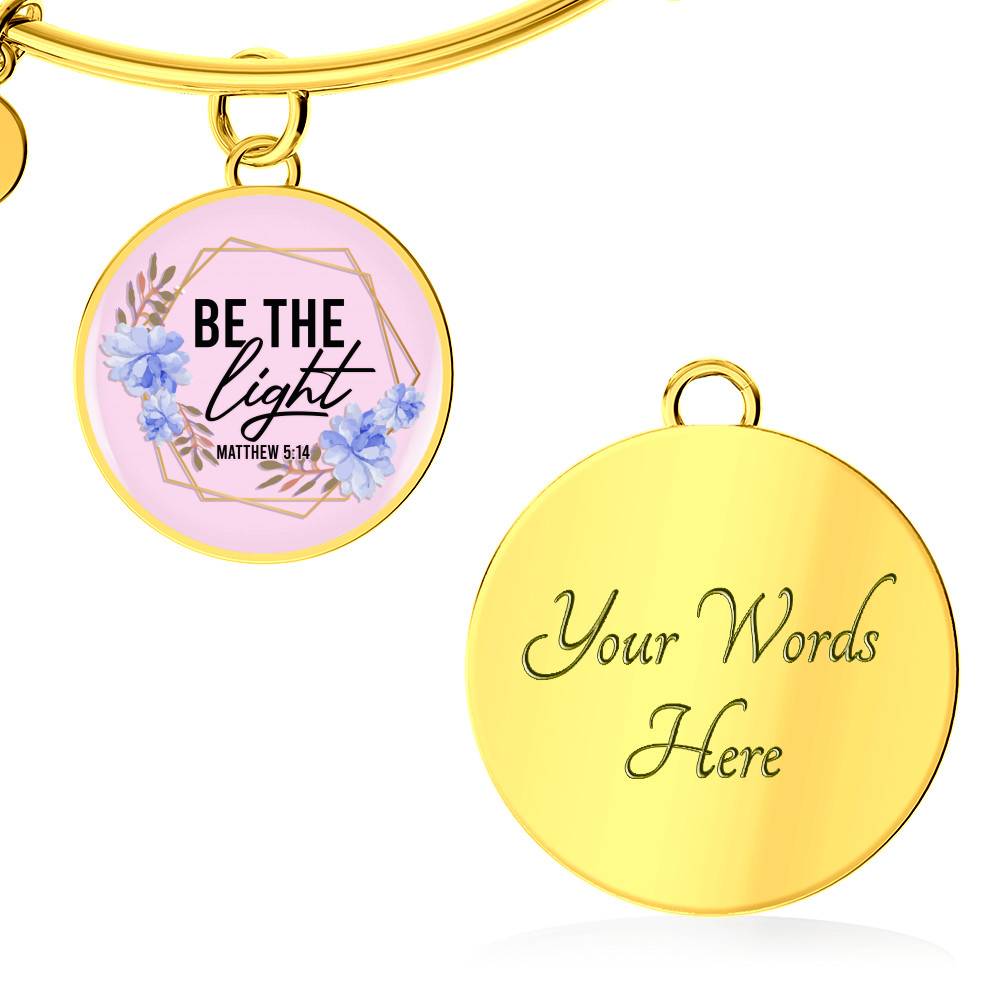 Christian Be the Light Matthew 5 14 Floral Circle Pendant Necklace