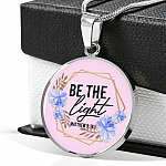 Christian Be the Light Matthew 5 14 Floral Circle Pendant Necklace