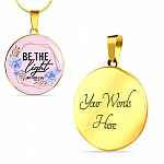Christian Be the Light Matthew 5 14 Floral Circle Pendant Necklace