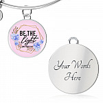 Christian Be the Light Matthew 5 14 Floral Circle Pendant Necklace