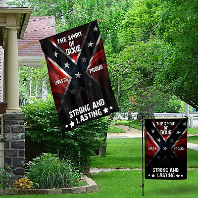 Alternative view of The Spirit Of Dixie Lives On Proud Strong And Lasting Confederate Outdoor House Flag - Home Garden Flag