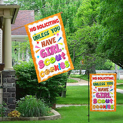 Alternative view of No Soliciting Unless You Have Girl Scout Cookies Garden Flag - House Flag