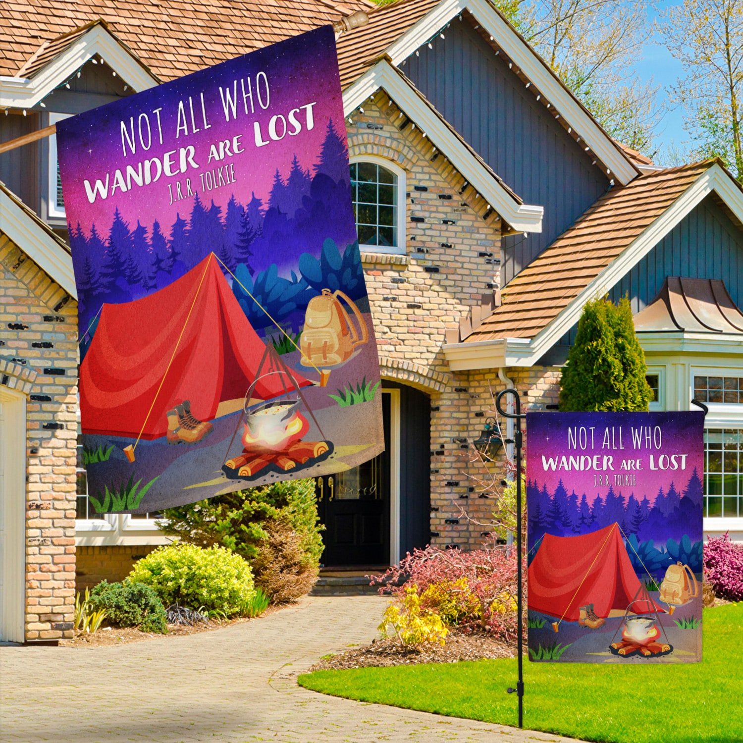 3KNG. Wander Lost 30x40 Garden & House Mockup 3