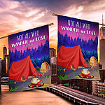 3KNG. Wander Lost 30x40 House Flag Mockup 2 Side-2